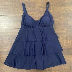 Paradise Bay Women’s 10 Swimsuit Swimdress Blue